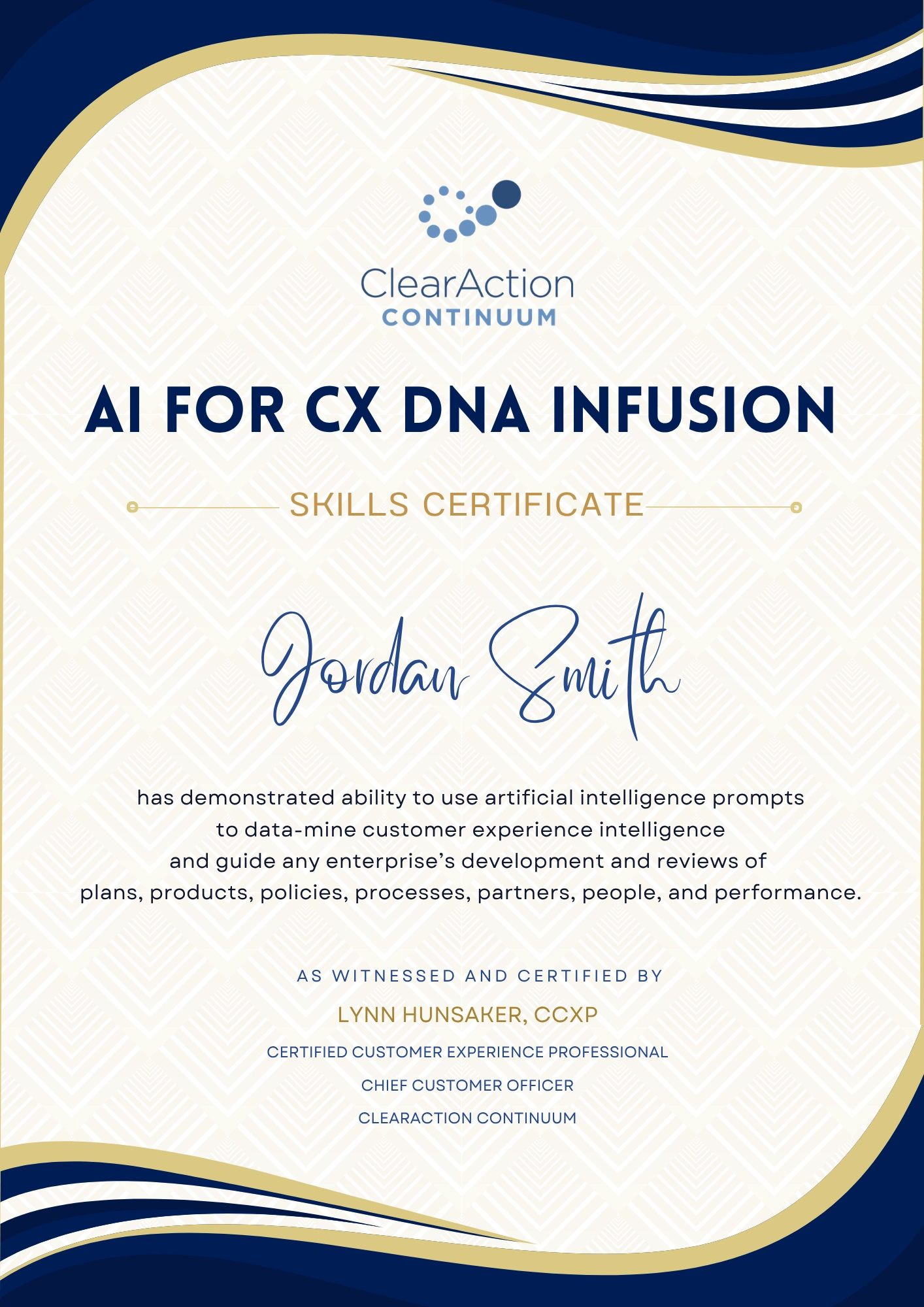 AI for CX DNA Infusion Certificate