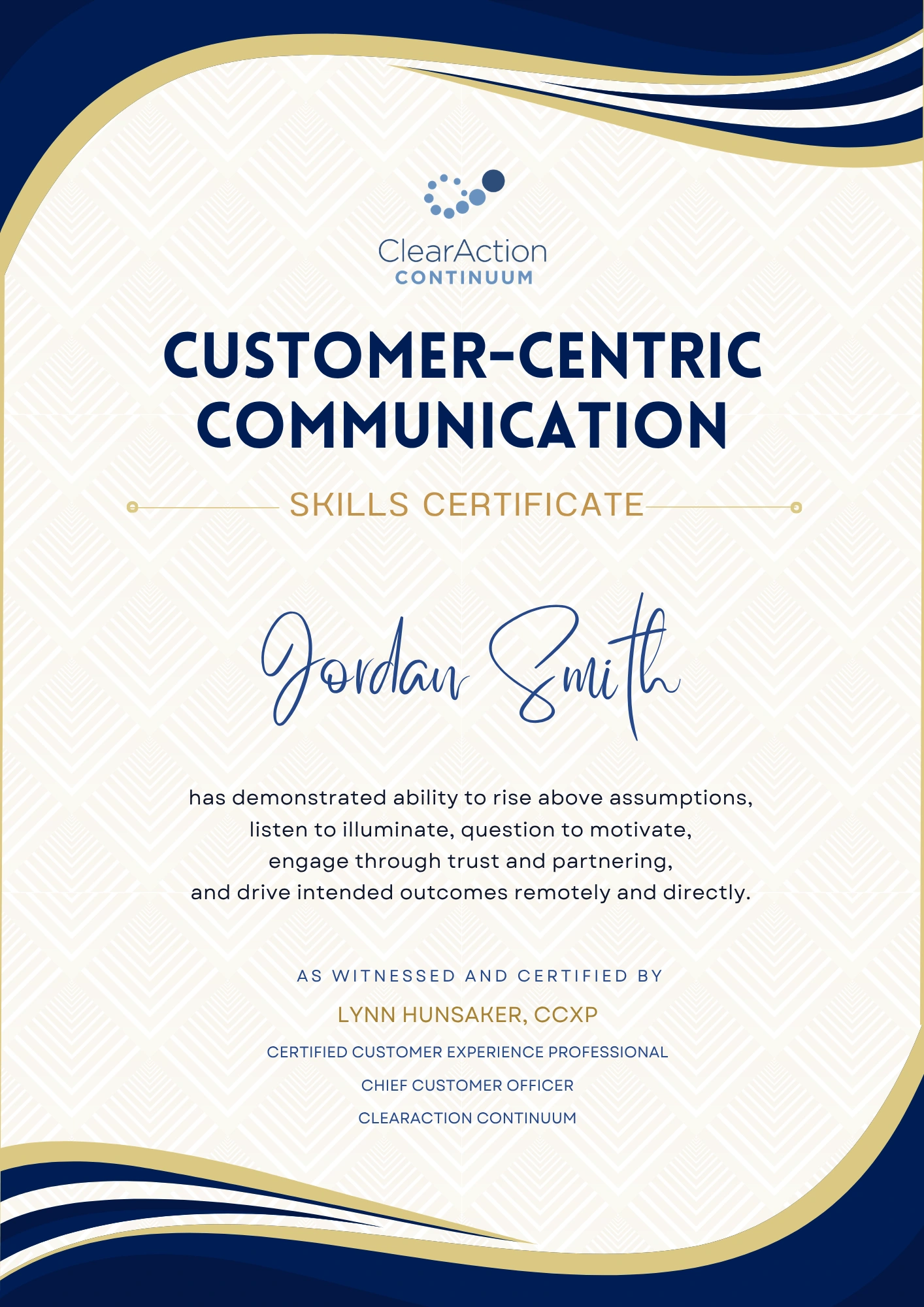 Customer-Centric Communication Certificate