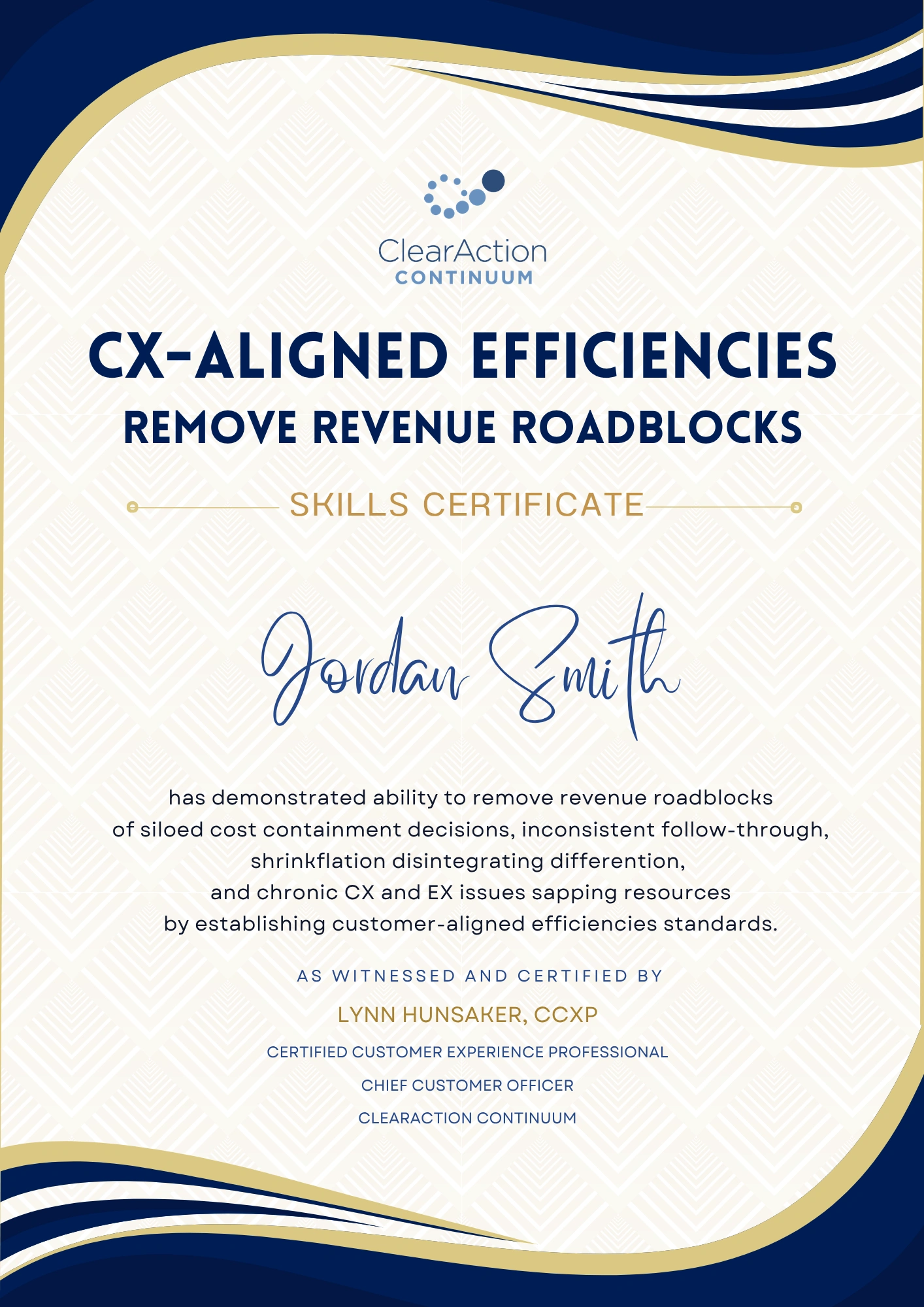 Efficiencies Masterminds Certificate 