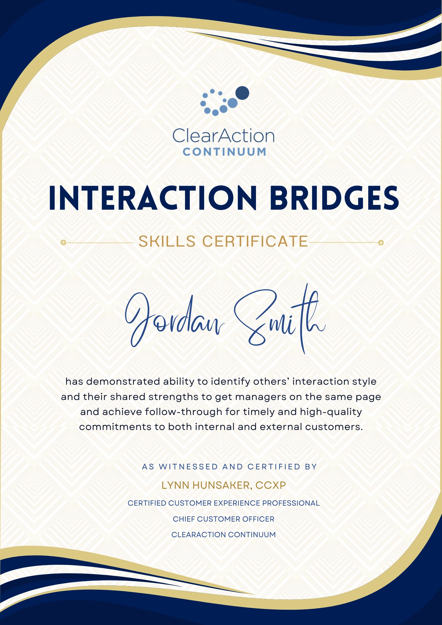 CX Interaction Bridges Certificate