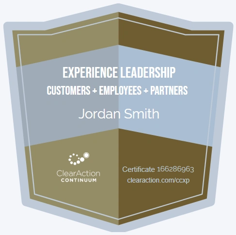 Experience Leadership Badge ClearAction CCXP Masterclass