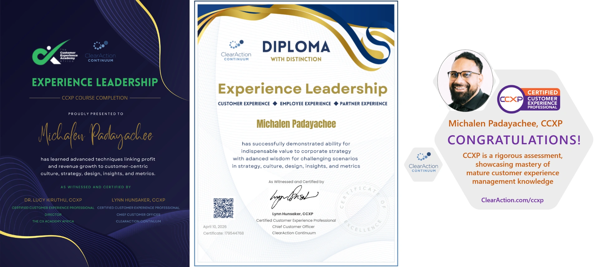 Michalen Padayachee Certificates CCXP
